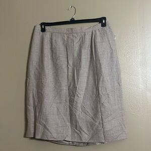 Style & Co Skirt Sz 22W Fully Lined 100% Linen Elastic Waist Work Closet Staple